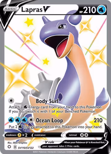 Lapras V (SV110/SV122), Shining Fates: Shiny Vault — Pokémon card price