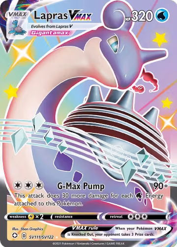 Lapras VMAX (SV111/SV122), Shining Fates: Shiny Vault — Pokémon card price