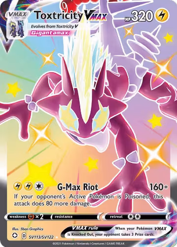 Toxtricity VMAX (SV113/SV122), Shining Fates: Shiny Vault — Pokémon card price