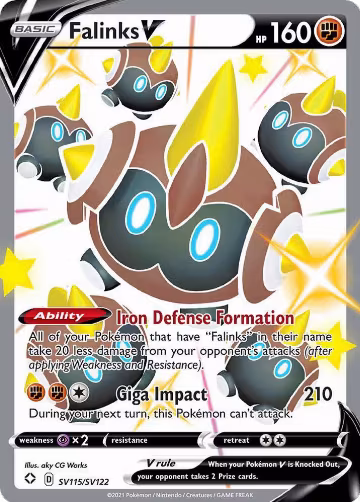 Falinks V (SV115/SV122), Shining Fates: Shiny Vault — Pokémon card price