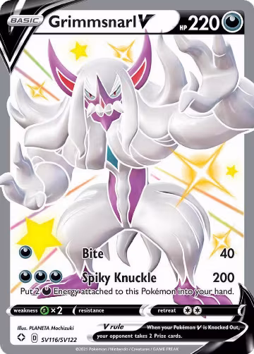 Grimmsnarl V (SV116/SV122), Shining Fates: Shiny Vault — Pokémon card price