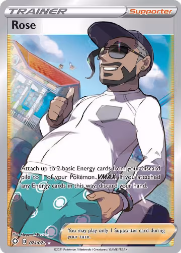 Rose (Full Art) (071/072), Shining Fates — Pokémon card price