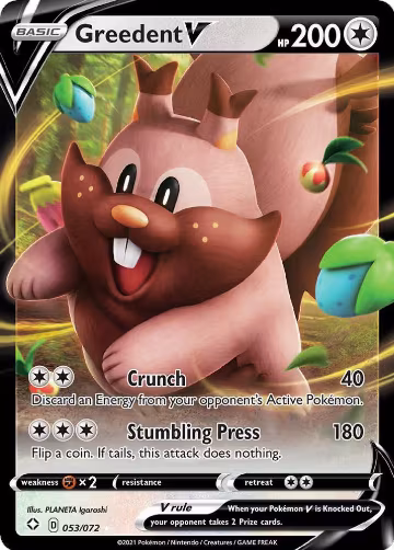 Greedent V (053/072), Shining Fates — Pokémon card price