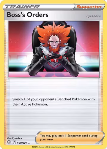 Boss's Orders [Lysandre] (058/072), Shining Fates — Pokémon card price