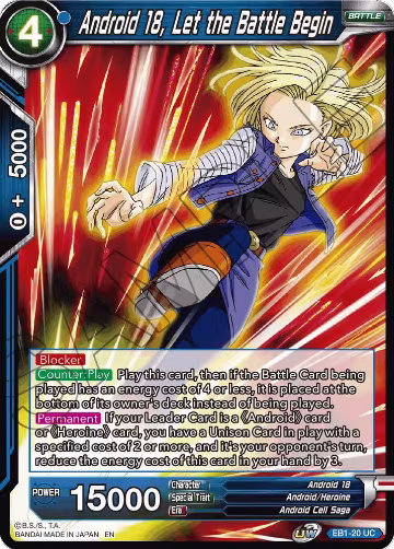 Android 18, Let the Battle Begin (EB1-20), Battle Evolution Booster — DB Super card price