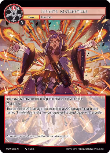 Infinite Matchsticks (MSW-025), The Magic Stone War - Zero — Force of Will card price