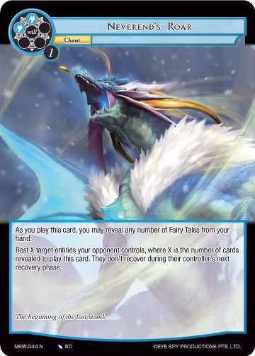 Neverend's Roar (MSW-044), The Magic Stone War - Zero — Force of Will card price