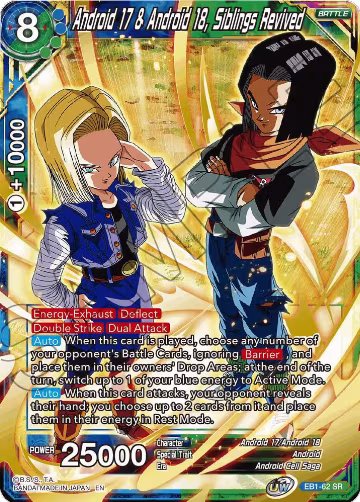 Android 17 & Android 18, Siblings Revived (EB1-62), Battle Evolution Booster — DB Super card price