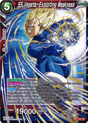 SS Vegeta, Exploiting Weakness (Reprint) (DB1-002), Battle Evolution Booster — DB Super card price