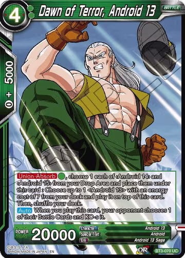 Dawn of Terror, Android 13 (Reprint) (BT3-070), Battle Evolution Booster — DB Super card price