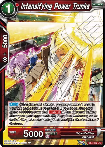 Intensifying Power Trunks (Reprint) (BT4-012), Battle Evolution Booster — DB Super card price