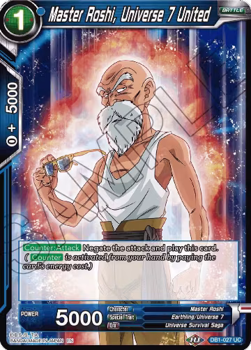Master Roshi, Universe 7 United (Reprint) (DB1-027), Battle Evolution Booster — DB Super card price