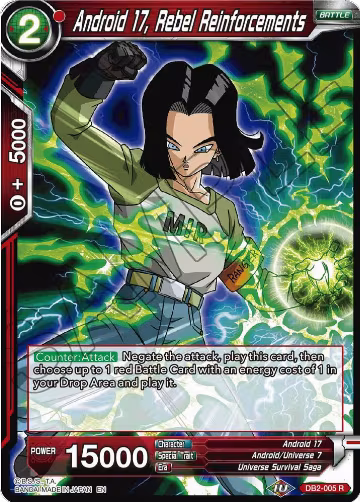 Android 17, Rebel Reinforcements (Reprint) (DB2-005), Battle Evolution Booster — DB Super card price