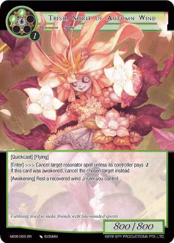 Trish, Spirit of Autumn Wind (MSW-063), The Magic Stone War - Zero — Force of Will card price