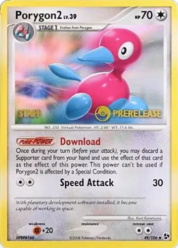 Porygon2 - 49/106 (Prerelease) [Staff] (49/106) — card price