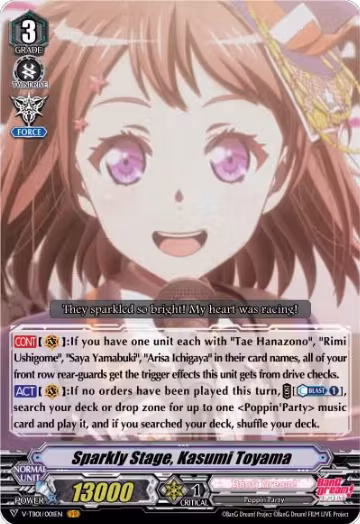 Sparkly Stage, Kasumi Toyama (V-TB01/001EN), V-TB01: BanG Dream! FILM LIVE — Vanguard card price