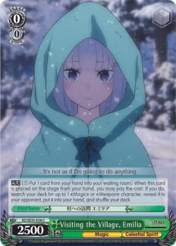 Visiting the Village, Emilia (RZ/SE35-E26 C), ZERO: The Frozen Bond — Weiß Schwarz card price