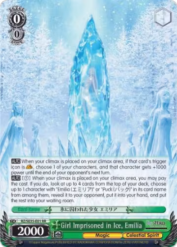 Girl Imprisoned in Ice, Emilia (Parallel Foil) (RZ/SE35-E01 RR), ZERO: The Frozen Bond — Weiß Schwarz card price