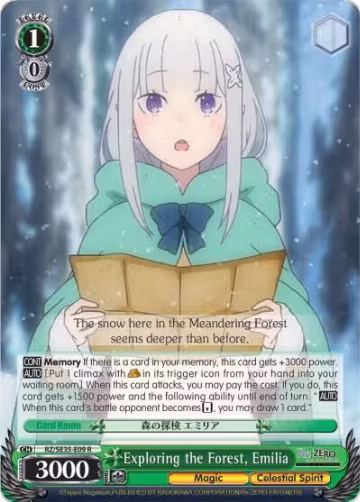 Exploring the Forest, Emilia (Parallel Foil) (RZ/SE35-E09 R), ZERO: The Frozen Bond — Weiß Schwarz card price