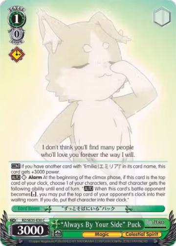"Always By Your Side" Puck (Parallel Foil) (RZ/SE35-E30 C), ZERO: The Frozen Bond — Weiß Schwarz card price