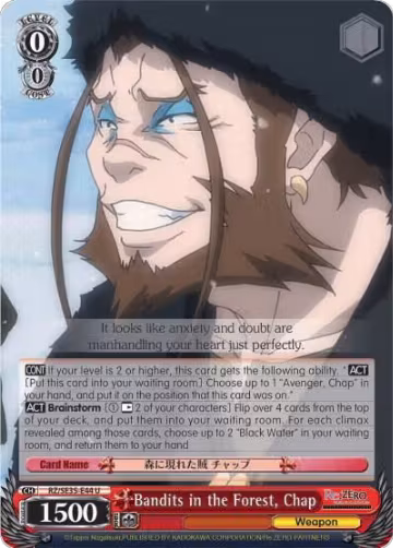 Bandits in the Forest, Chap (Parallel Foil) (RZ/SE35-E44 U), ZERO: The Frozen Bond — Weiß Schwarz card price