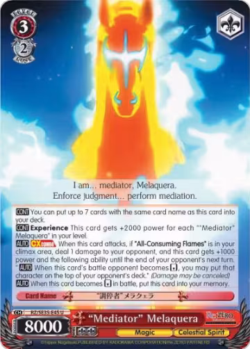 "Mediator: Melaquera (Parallel Foil) (RZ/SE35-E45 U), ZERO: The Frozen Bond — Weiß Schwarz card price