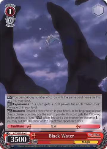 Black Water (Parallel Foil) (RZ/SE35-E46 C), ZERO: The Frozen Bond — Weiß Schwarz card price