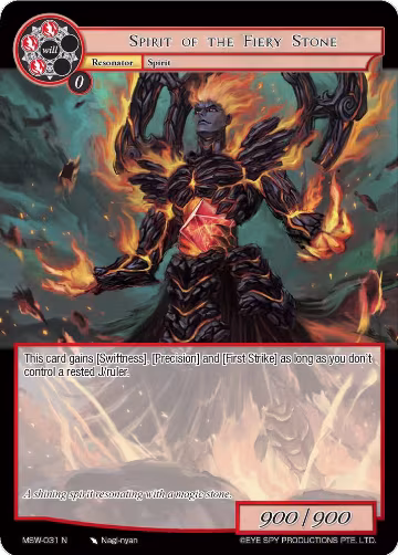 Spirit of the Fiery Stone (MSW-031), The Magic Stone War - Zero — Force of Will card price