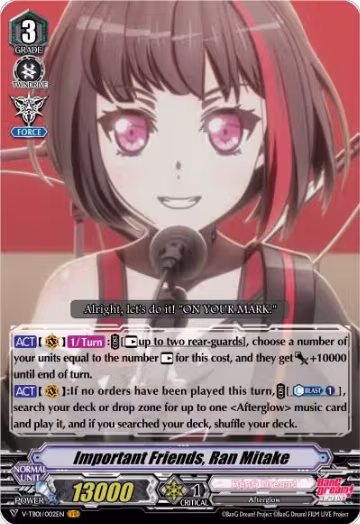 Important Friends, Ran Mitake (V-TB01/002EN), V-TB01: BanG Dream! FILM LIVE — Vanguard card price