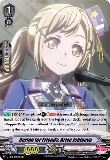 Caring for Friends, Arisa Ichigaya (V-TB01/006EN), V-TB01: BanG Dream! FILM LIVE — Vanguard card price