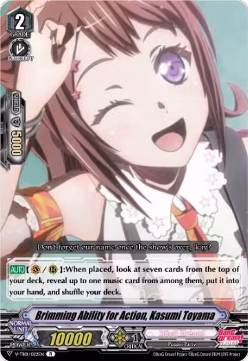 Brimming Ability for Action, Kasumi Toyama (V-TB01/022EN), V-TB01: BanG Dream! FILM LIVE — Vanguard card price