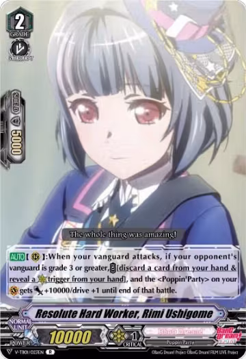Resolute Hard Worker, Rimi Ushigome (Parallel Foil) (V-TB01/023EN), V-TB01: BanG Dream! FILM LIVE — Vanguard card price