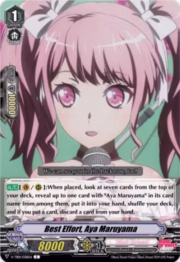 Best Effort, Aya Maruyama (Parallel Foil) (V-TB01/038EN), V-TB01: BanG Dream! FILM LIVE — Vanguard card price