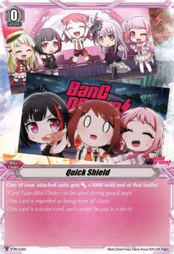 Quick Shield (BanG Dream!) (V-PR/0350), V Promo Cards — Vanguard card price