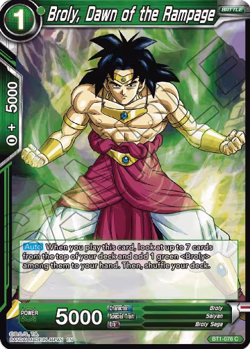 Broly, Dawn of the Rampage (Reprint) (BT1-076), Battle Evolution Booster — DB Super card price