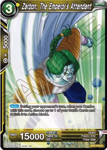 Zarbon, The Emperor's Attendant (Reprint) (BT1-101), Battle Evolution Booster — DB Super card price