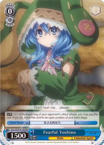 Fearful Yoshino (RRR) (DAL/W79-TE13R RRR), Date A Live — Weiß Schwarz card price