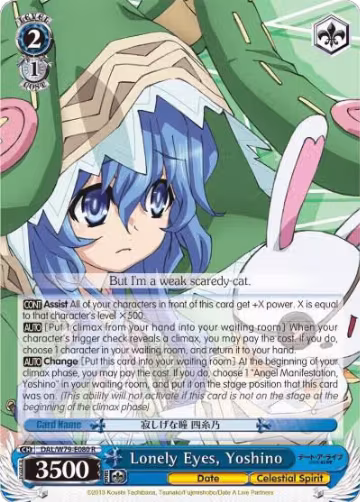 Lonely Eyes, Yoshino (DAL/W79-E080 R), Date A Live — Weiß Schwarz card price