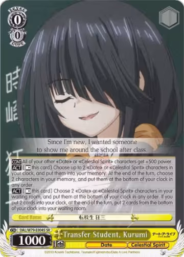 Transfer Student, Kurumi (SR) (DAL/W79-E004S SR), Date A Live — Weiß Schwarz card price