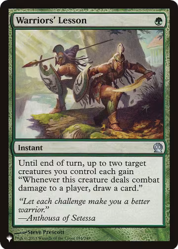 Warriors' Lesson (184/249), The List Reprints — Magic card price