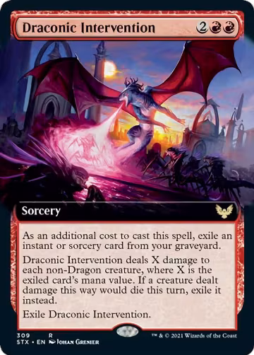 Draconic Intervention (Extended Art) (309), Strixhaven: School of Mages — Magic card price