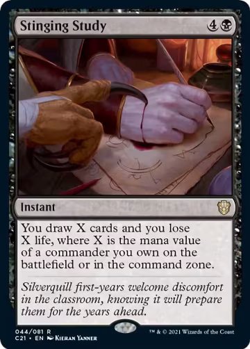Stinging Study (44), Commander 2021 — Magic card price
