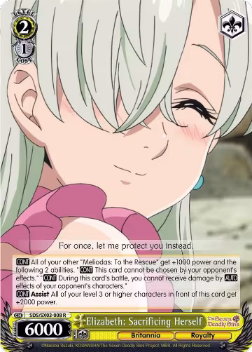 Elizabeth: Sacrificing Herself (SDS/SX03-008 R), The Seven Deadly Sins — Weiß Schwarz card price