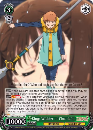 King: Wielder of Chastiefol (SDS/SX03-027 RR), The Seven Deadly Sins — Weiß Schwarz card price