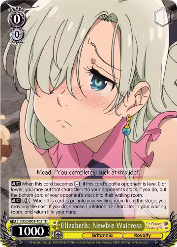 Elizabeth: Newbie Waitress (SDS/SX03-T03 TD), The Seven Deadly Sins — Weiß Schwarz card price
