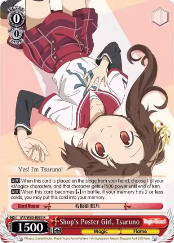 Shop's Poster Girl, Tsuruno (MR/W80-E053 R), Magia Record: Puella Magi Madoka Magica [Side Story] (Anime) — Weiß Schwarz card price