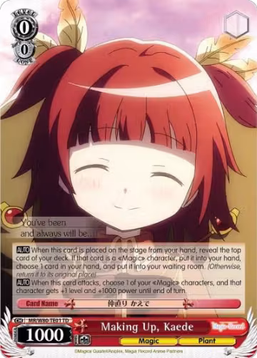 Making Up, Kaede (MR/W80-TE01 TD), Magia Record: Puella Magi Madoka Magica [Side Story] (Anime) — Weiß Schwarz card price
