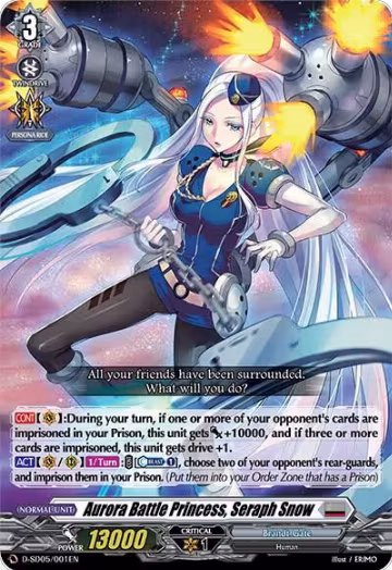 Aurora Battle Princess, Seraph Snow (D-SD05/001EN), D-SD05: Tomari Seto -Aurora Valkyrie- — Vanguard card price