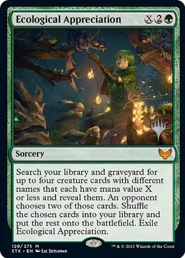 Ecological Appreciation (128), Promo Pack: Strixhaven — Magic card price