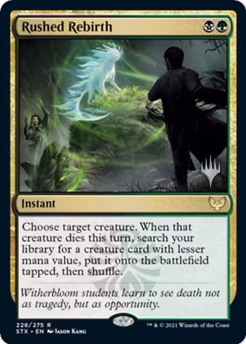 Rushed Rebirth (228), Promo Pack: Strixhaven — Magic card price